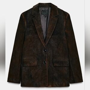 Zara Women's Dark Brown Leather Jacket